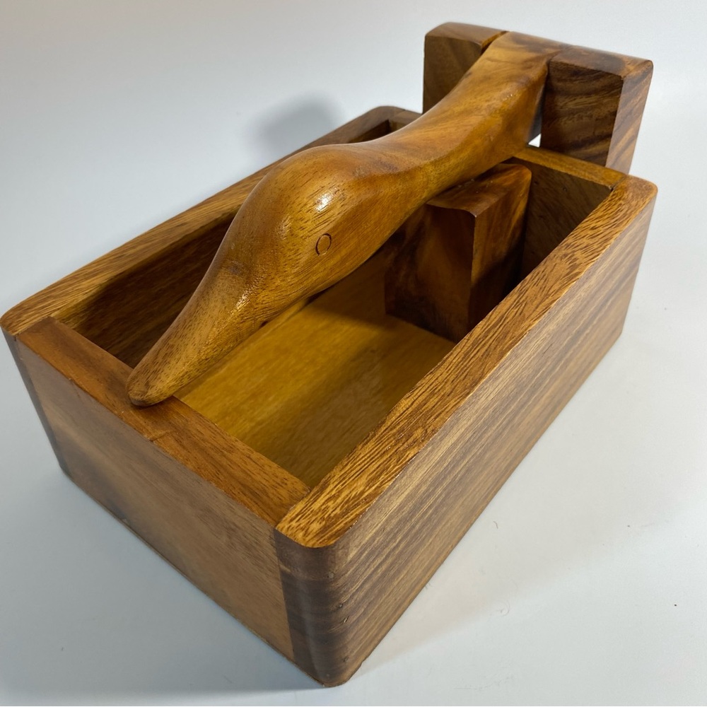 Vintage Wooden Duck Nutcracker Box